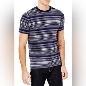 BEN SHERMAN Mens T Shirt Stripe Crew Neck Short Sleeve Casual Cotton Tee Size S